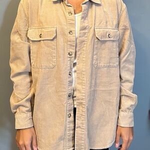 Forever 21 Tan Lightweight Corduroy Shirt Jacket